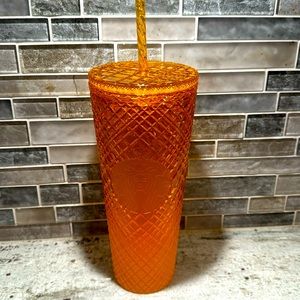 24oz Starbucks orange geo tumbler